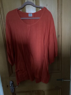 Vera Tucci Women's Linen Tunic Top Size or 14/16 UK