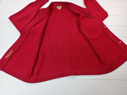 Vtg 50's 60's Red Cardigan Letterman Knit Athletic Sweater Sz 42 M FLAWS READ - Bild 3 von 14