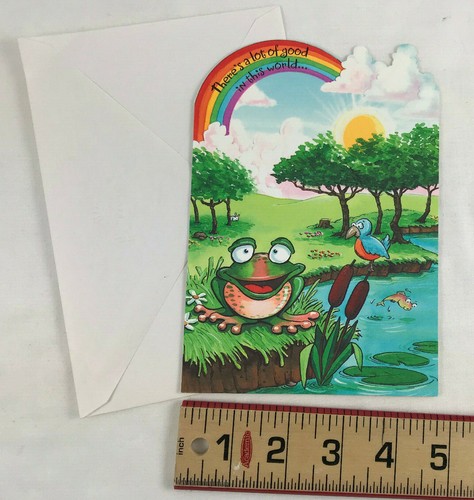 Vtg Unused Hallmark Lot of Good in this World Rainbow NURSES Day Card w Envelope - Foto 2 di 4