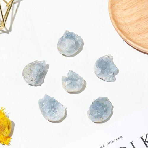 Natürlicher Celestit Kristall Cluster Quarz Geode Proben Edelstein Heilung Reiki - Bild 33 von 60