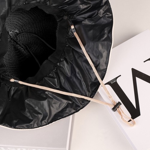 Großer schlapper Damen-Strohhut mit breiter Krempe - UPF 50+ faltbar zum Aufrollen Strand Sonnenhut - Bild 18 von 36