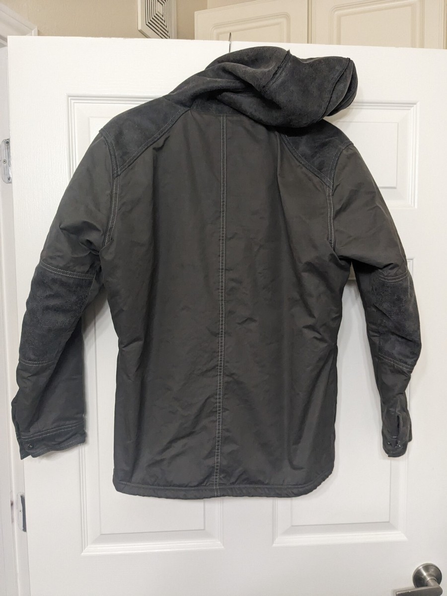 Men Kuhl Jacket Projekt Arktik Hooded Fleece Lined Gray Coat Style 1073 Size M eBay