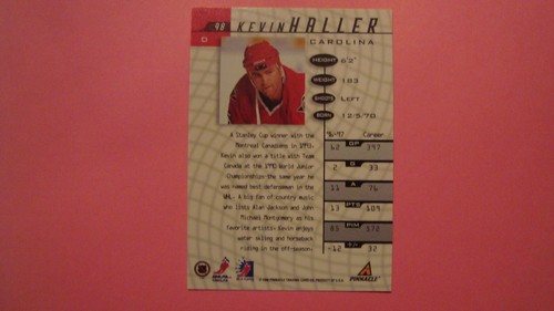 1997 98 Be A Player Pinnacle #98 Kevin Haller Autograph Carolina Hurricanes - Picture 2 of 12