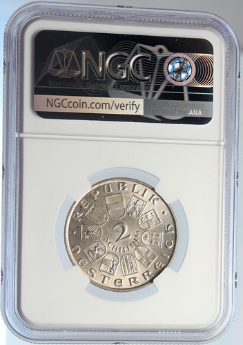 1929 AUSTRIA Surgeon Theodor Billroth VINTAGE Silver 2 Shilling Coin NGC i105761 - Picture 4 of 5