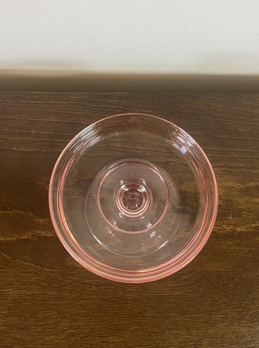 Pink Depression Glass Mayonnaise Bowl & Floral Etched Gold Encrusted Under Plate - Picture 7 of 10