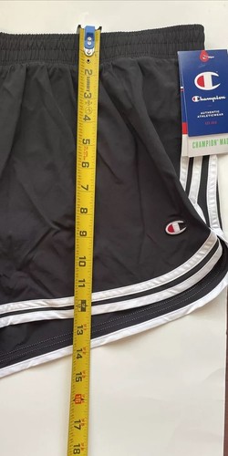 Champion Womens Varsity Shorts 2XL Black White Stripe Elastic Waist Odor Control - Picture 16 of 17