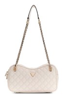 Guess Giully II Shoulder Satchel Schultertasche Tasche Bone Beige Neu