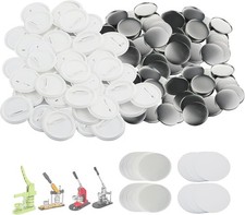 200 Sets 58mm Button Maker Supplies, Round Badge Parts with Pins, Covers Film
