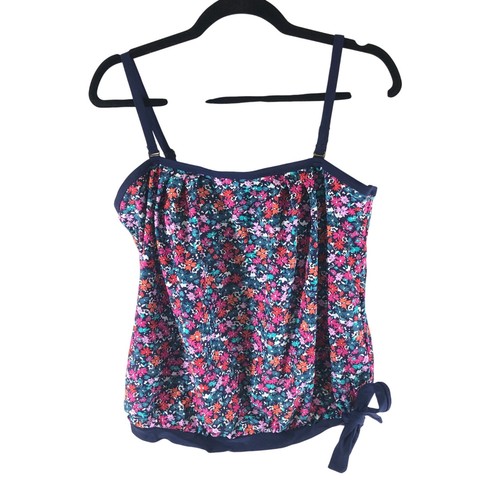 Island Escape Coral Gables Convertible Tankini Top Regal BH Floral Navy Blue 12 - Bild 3 von 7