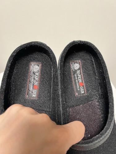 HAFLINGER Women’s Clogs Slippers Mules EU 40 US 9 Black Felted Wool & Cork - Picture 11 of 11