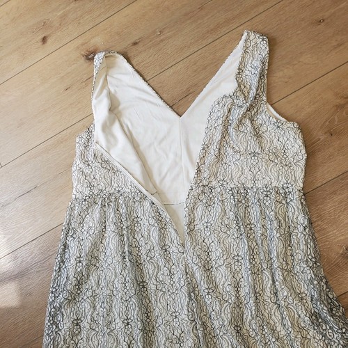 Love Crazy Womens Dress Plus Size 26 Lace Overlay Lined Zip Ivory Black (4X) New - Picture 6 of 12