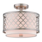 Livex Lighting 41107-91 Arabesque Semi-Flush Mount Brushed Nickel