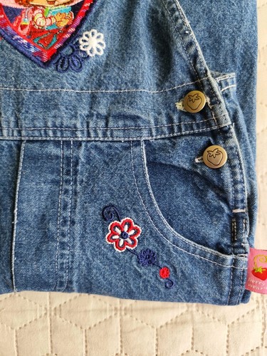 Vintage Embroidered Strawberry Shortcake Blue Jean Denim Overalls 18 Mos Rare - Imagen 21 de 21