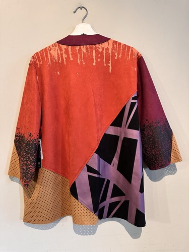 NWT Ali Miles Jacket One Button Art Patch Pockets Women’s Size XL P COLORFUL - Picture 8 of 12