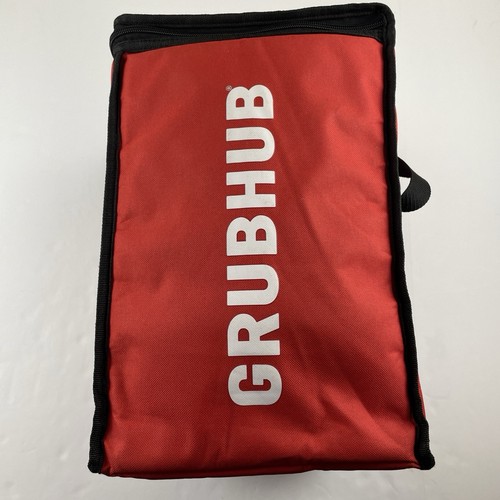 Grubhub Official Large 15"x15"x10" Insulated Food Delivery Carrying Tote Bag Red - Picture 2 of 10