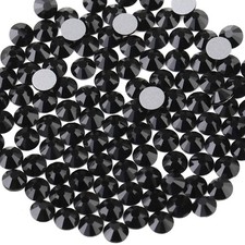 Flat Back Crystal Rhinestones Round Gems, Black 2.7-2.8mm SS10/1440pcs