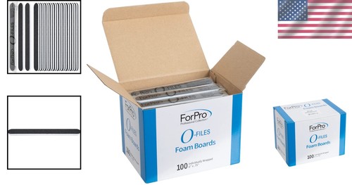 Professional 100 Count Nail Files Foam Board 180/400 Grit Double-Sided Black - Picture 2 of 8