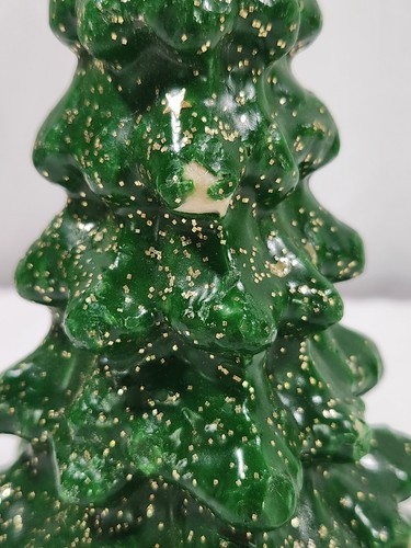 Vintage MCM Gurley Christmas Tree Gold Glitter Candle 7" - Picture 4 of 6
