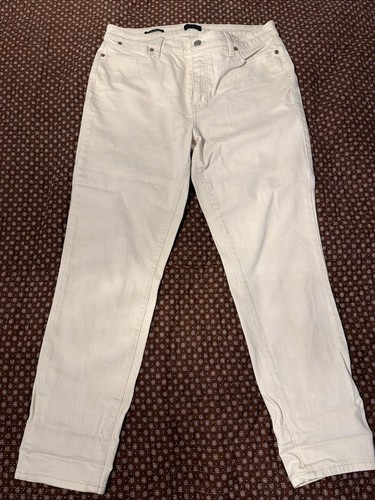 Talbots Slim Ankle Jeans Womens Size 12 White Denim Stretch Casual 34x28 B-2 - Picture 1 of 8