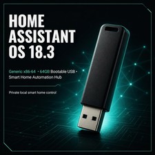 Home Assistant OS 18.3 Generic x86-64 Bootable 64GB USB Drive - Smart Home
