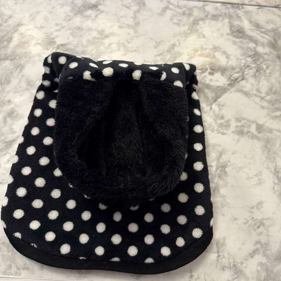 Sudadera con capucha polar para perro/gato negra/blanca a lunares apliques de corazón rojo pequeña Foto 3 de 4