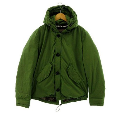 Freedom Day Green Down Hoodie Jacket M Men's Polyester PU AB Condition