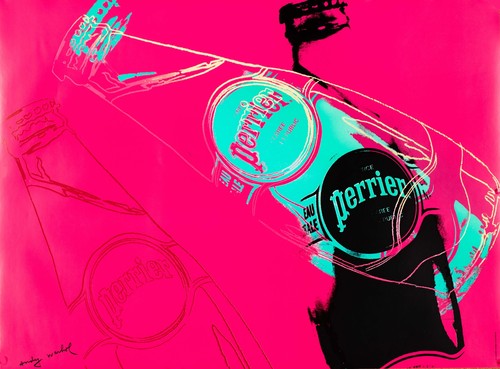 PERRIER BY ANDY WARHOL VINTAGE POP ART POSTER ON LINEN EXCELLENT RED VERSION - Picture 3 of 3