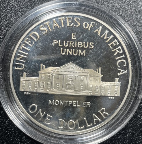 1993 S James Madison Proof Commemorative Silver Dollar $1 - Picture 2 of 2