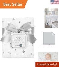 Pre-Washed 47"x47" Cotton Muslin Swaddle Blanket - Ideal for Travel Sleep