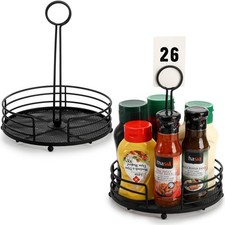 2 Pack Metal Condiment Caddy, Tabletop Spice Organizer for Kitchen Pantry, Pa...