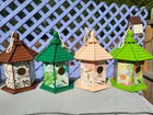 Hand Painted Decoupage Gazebo Birdhouse Eucalyptus Vine