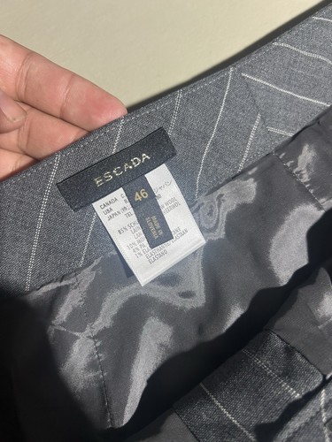 Escada Women’s Wool Mohair Gray Striped Pants Size US 12 DE 46 - Picture 4 of 10