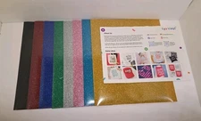 Lya Vinyl Mixed Colors 64 Glittery Sheets Permanent Adhesive For Fabric 8 Colors
