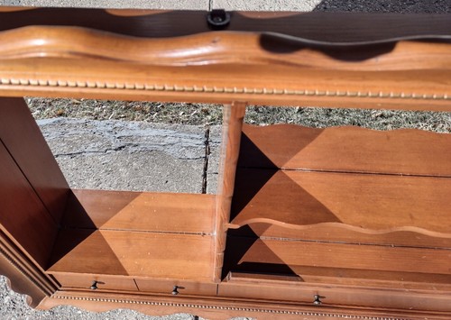 Vintage Mid Century 4 Regalböden Wender Ahorn? Pie Crust Wall Curio Shadow Box Spiegel - Bild 16 von 18