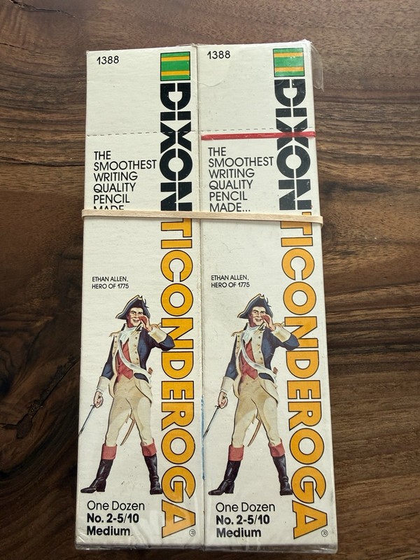 Vintage Dixon Ticonderoga 13885 Pencils No 2/HB Soft 10 Boxes 72 Count USA Made