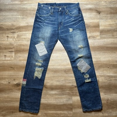 Vintage Levi's 505 Jeans Mens 30x31 Blue Straight Leg Distressed Patchwork Talon