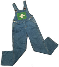 Mini Rodini X Wrangler Overalls Girls 9-11 Yrs. Sz 11 Blue Dove Organic Cotton