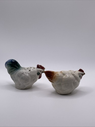 Salero y pimentero pollo gallina cerámica Japón vintage con corcho country chic - Imagen 3 de 8