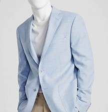 Calvin Klein Men Blue Solid X Slim-Fit Stretch Sport Coat Suit Jacket Size 38R