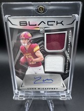 2024 Panini Black • Luke McCaffrey /99 Rookie Dual Patch Auto Black Citrine (RC)