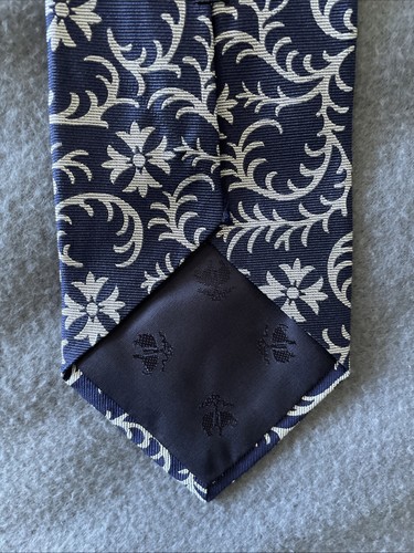 Corbata Brooks Brothers para hombre azul plata abstracta floral formal - Imagen 8 de 9