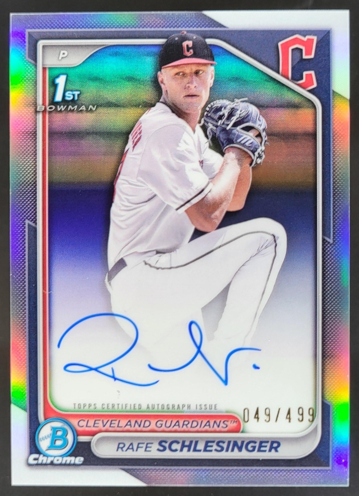 2024 Bowman Draft Rafe Schlesinger Chrome Auto Refractor /499 1st Guardians RM5