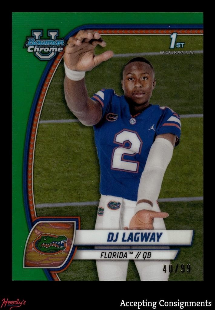 2024 Bowman Chrome University Green Refractors #63 DJ Lagway 1st ROOKIE 40/99