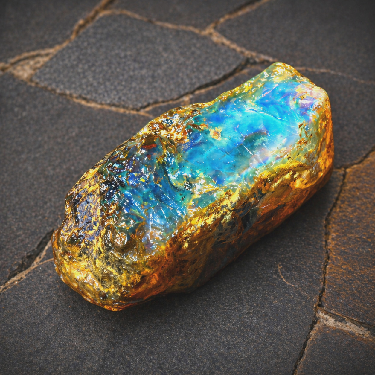 Exquisite Natural Dominican Clear Green Blue Amber Rough Specimen 40mm 13.5g