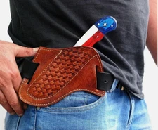 Handmade Belt Sheath Holster Genuine Leather Cover for Fixed Blade Hunting Knife