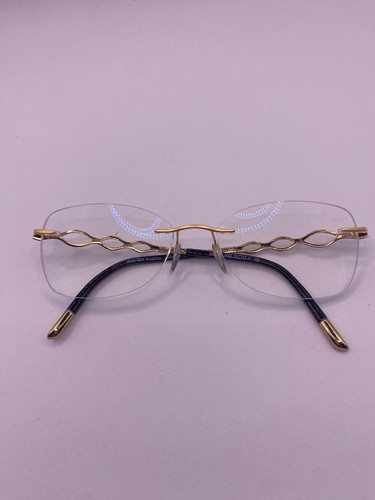 SILHOUETTE EYEGLASSES FRAMES ONLY 4456 80 6053 GOLD/BROWN RIMLESS 52-17-135 - Picture 7 of 9
