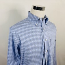 Brooks Brothers 16.5 33 Regent Non Iron Stretch Dress Shirt Blue Plaid Cotton