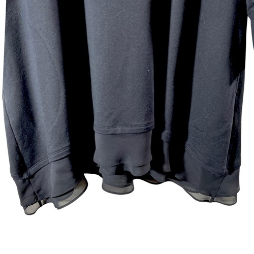 LOGO Lounge Tunic Sweater Womens XL Black Sheer Hem Layered 3/4 Sleeve Pockets - Picture 6 of 8