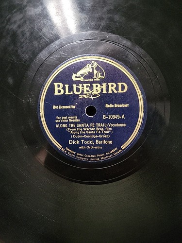 Dick Todd-"Along The Santa Fe Trail"-Bluebird 10949-78RPM-10"-1941-VG - Imagen 2 de 4