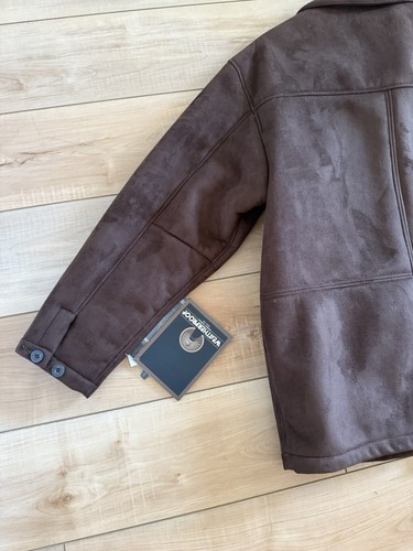 NEW OLD STOCK Weatherproof Mens MicroSherpa Bomber Jacket Brown LARGE Vintage - Picture 15 of 16